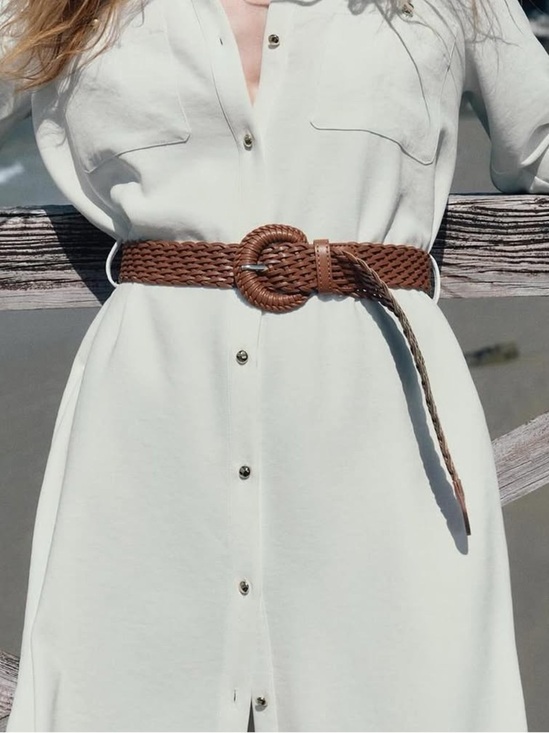 Zara Accessories - Zara Braided Round-Buckle Belt